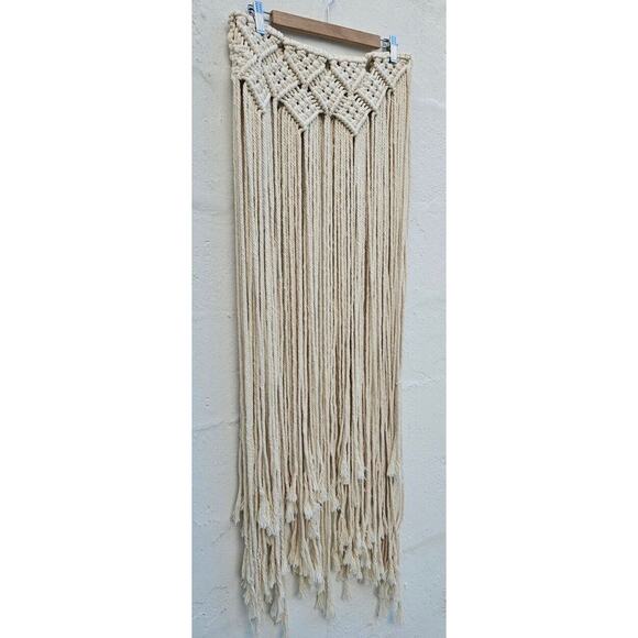 Macrame Boho Wall Hanging Wedding Backdrop Handmade Door Window Curtain Decor - Picture 9 of 13